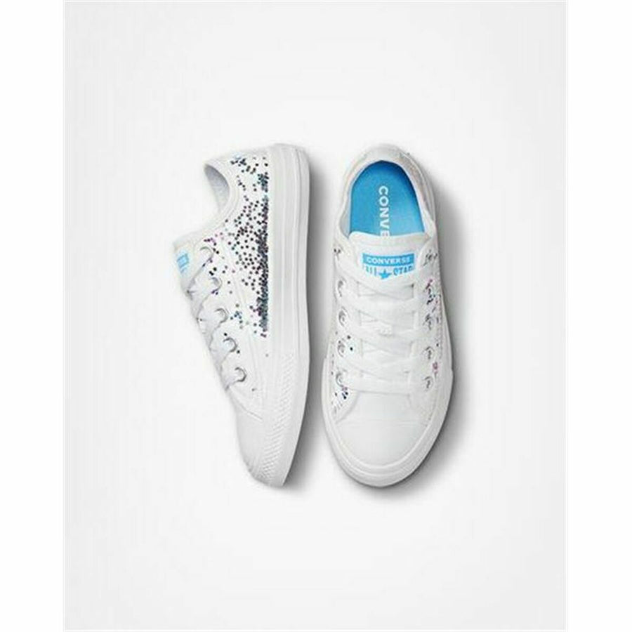 Scarpe da Tennis Casual Bambino Converse Chuck Taylor All-Star Stelle Bianco