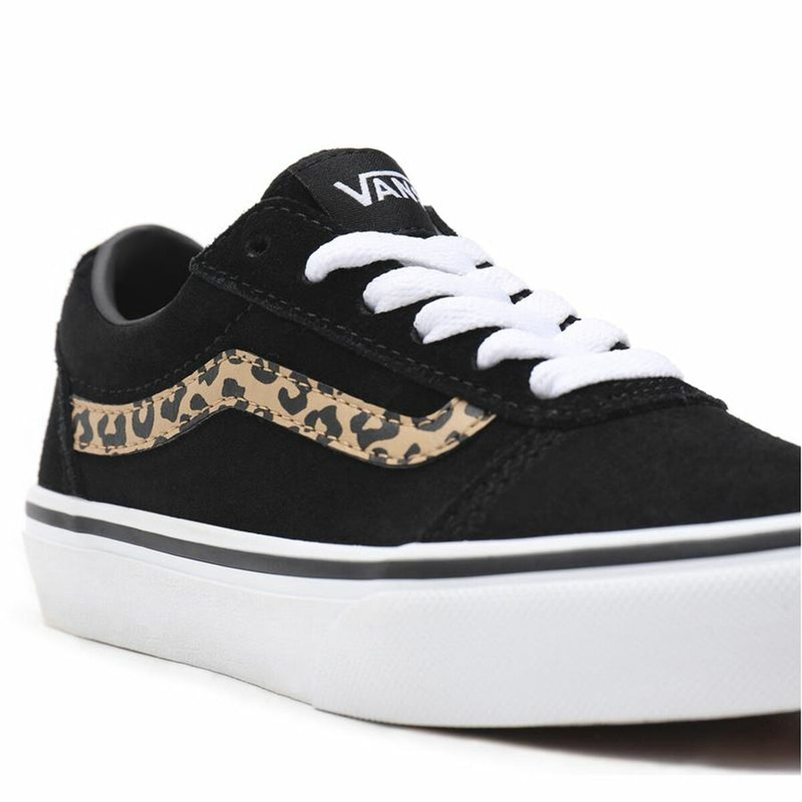 Scarpe da Tennis Casual Bambino Vans Ward Suede Nero Leopardo