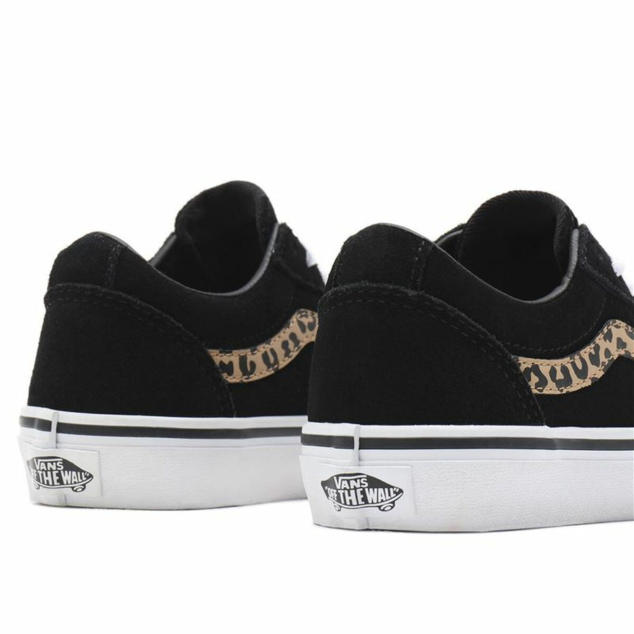 Scarpe da Tennis Casual Bambino Vans Ward Suede Nero Leopardo