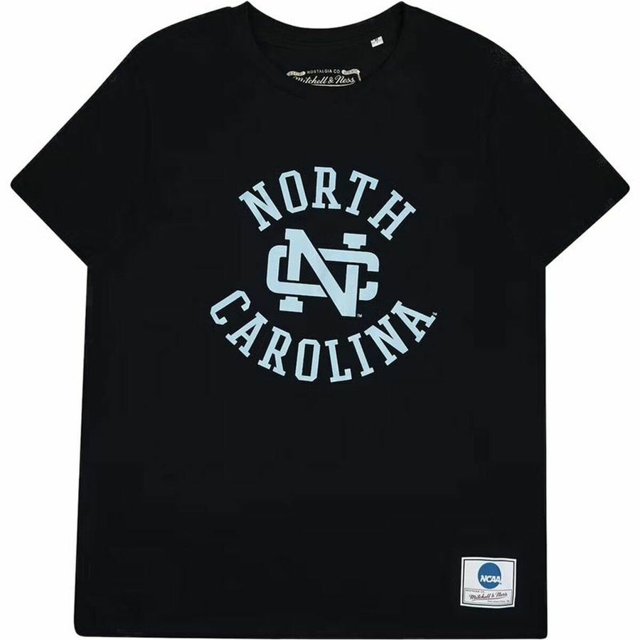 Maglia a Maniche Corte Uomo Mitchell & Ness University of North Carolina Nero Uomo