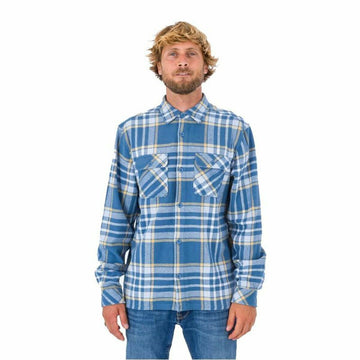 Camicia a Maniche Lunghe Uomo Hurley Santa Cruz Azzurro