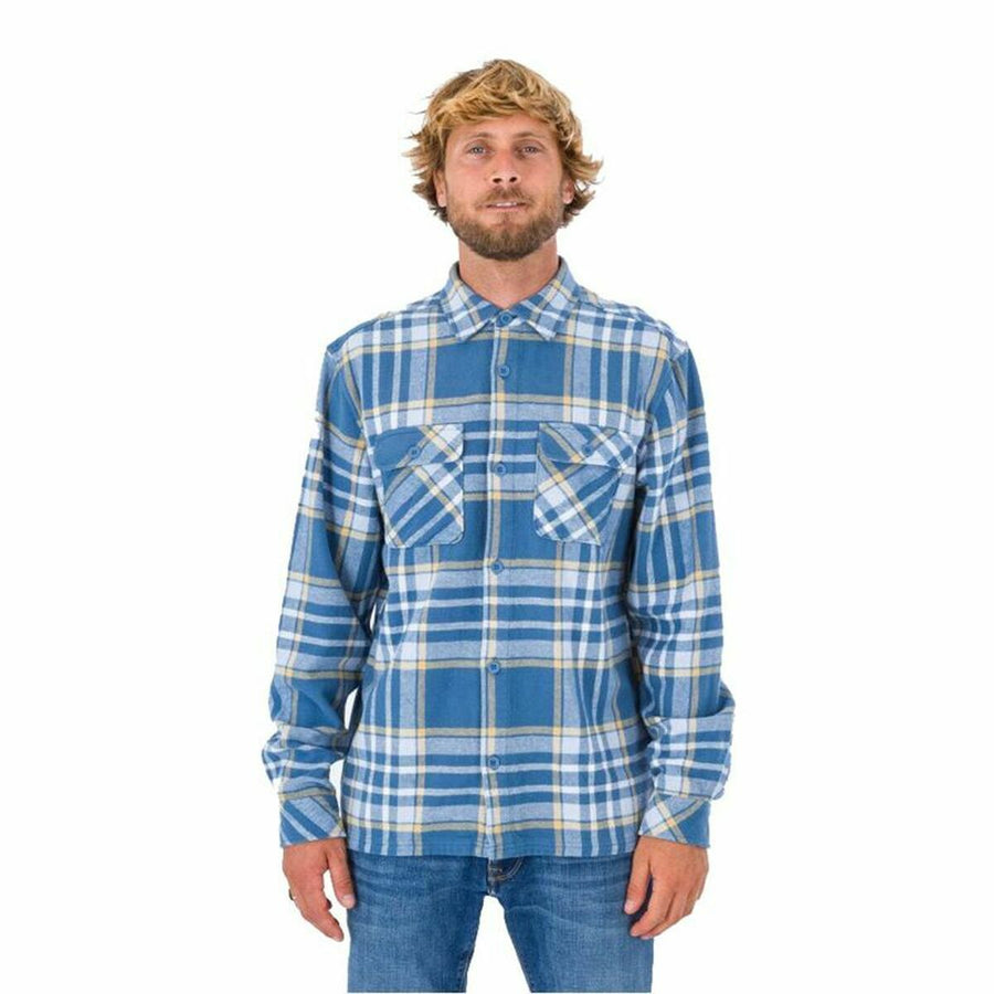 Camicia a Maniche Lunghe Uomo Hurley Santa Cruz Azzurro