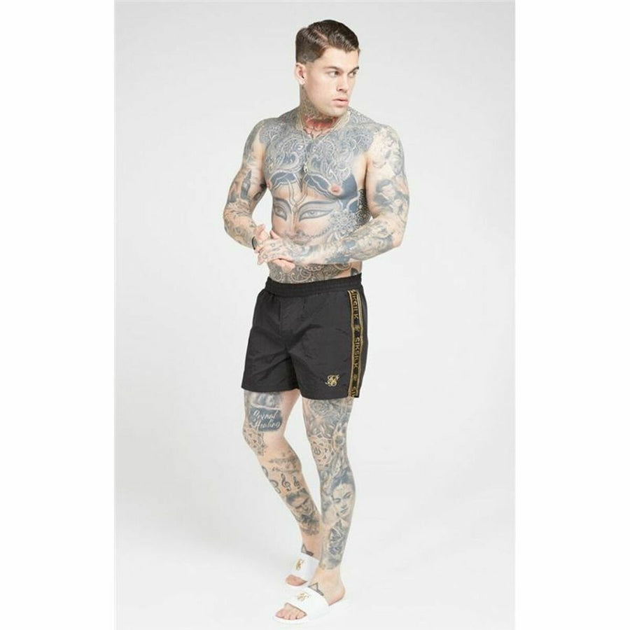 Costume da Bagno Uomo SikSilk Crushed Tape Nero