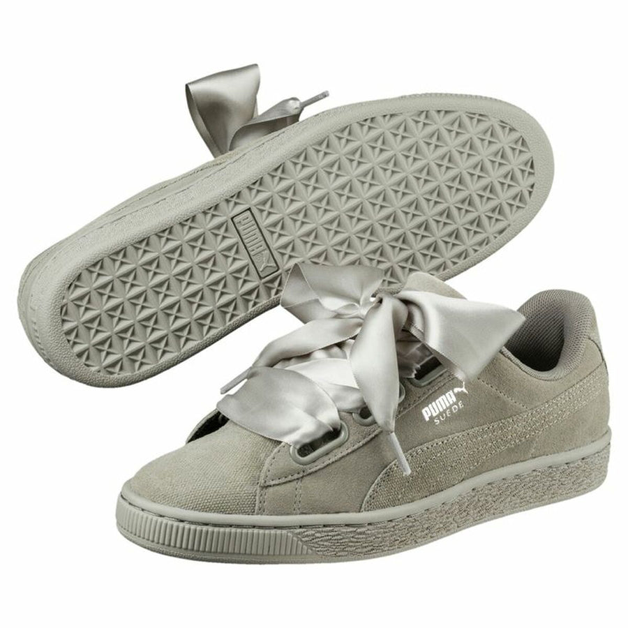 Scarpe Sportive da Donna Puma Suede Heart Pebble Grigio