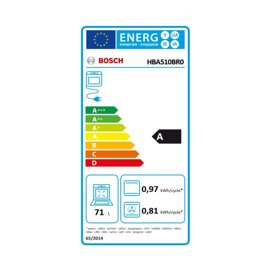 Forno Multifunzione BOSCH HBA510BR0 71 L 3400W