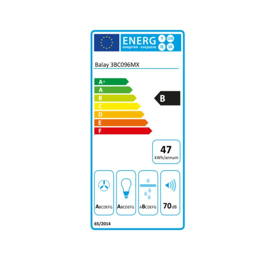 Cappa Classica Balay 3BC096MX 90 cm 590 m3/h 70 dB 220W Acciaio