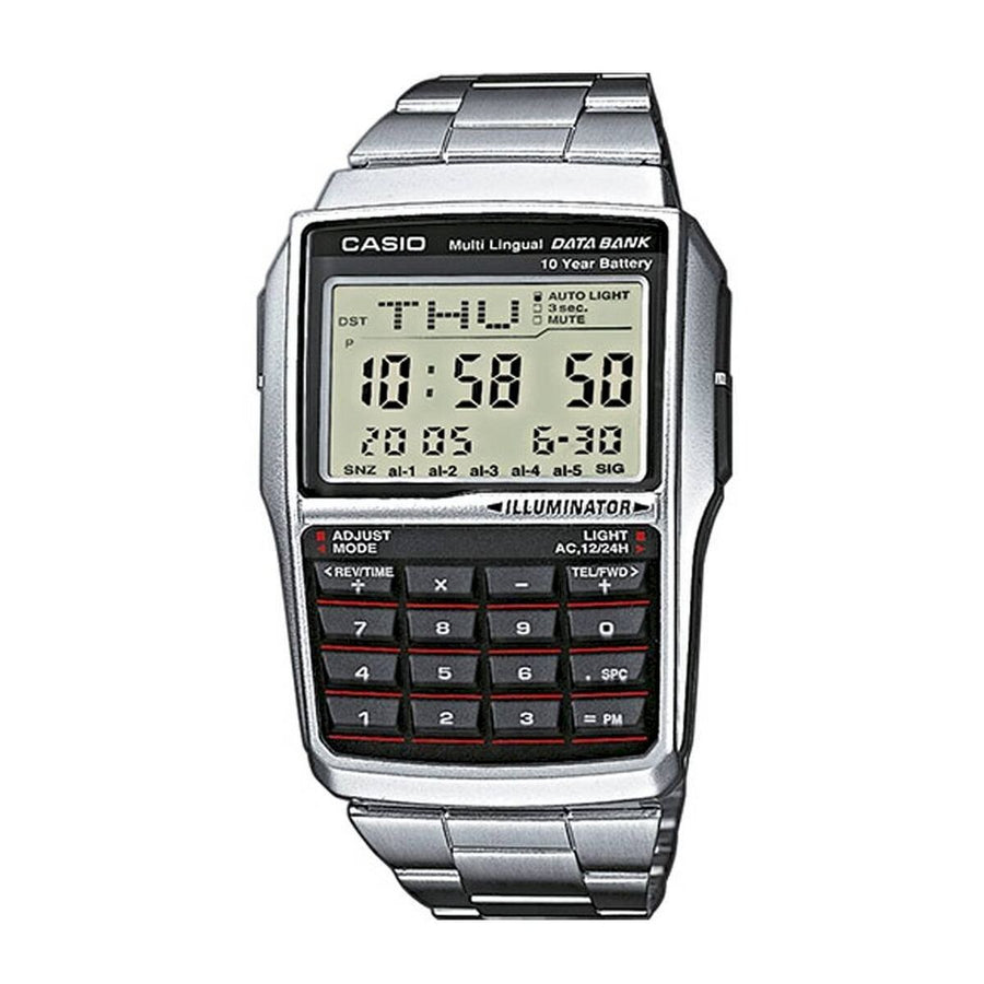 Orologio Uomo Casio DATABANK CALCULATOR STEEL Nero Argentato