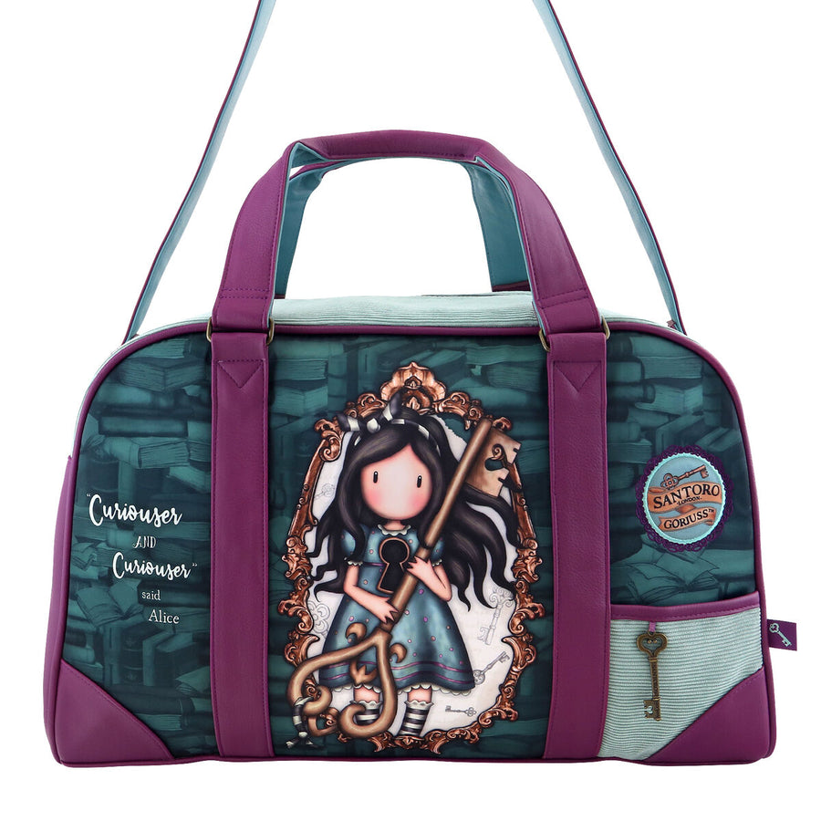 Borsa da Viaggio Gorjuss Curiosity Verde Grigio 50 x 31 x 23 cm