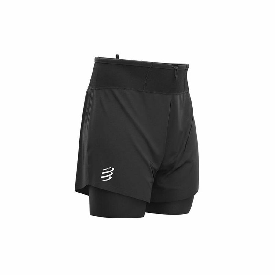 Pantaloni Corti Sportivi da Uomo Compressport Trail 2-in-1 Nero