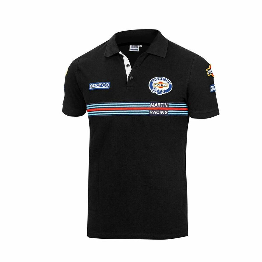 Polo a Maniche Corte Uomo Sparco Martini Racing Nero