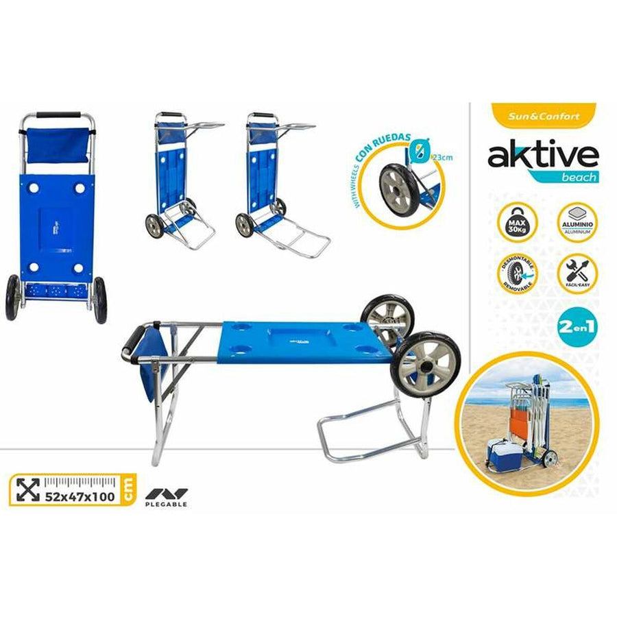 Carrello Multiuso Aktive Barra allungabile 30 Kg Azzurro