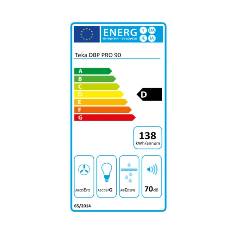 Cappa Classica Teka DBP90PRO 90 cm 613 m3/h 68 dB 236W Acciaio