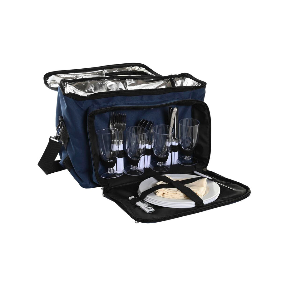 Set da picnic DKD Home Decor 43 x 23 x 29 cm Blu Marino