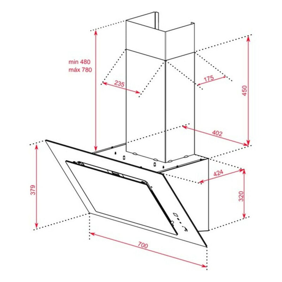 Cappa Classica Teka 112930042 70 cm 700 m3/h 61 dB 280W Bianco A+