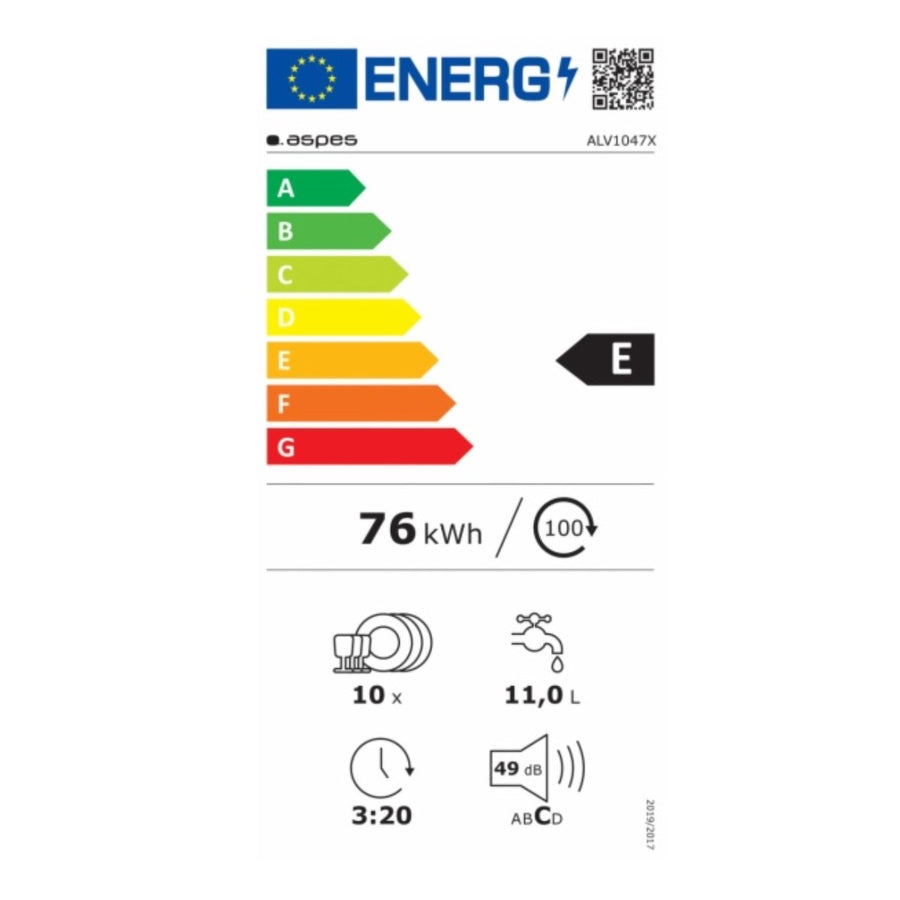 Lavastoviglie Aspes ALV1047X 45 cm 45 cm