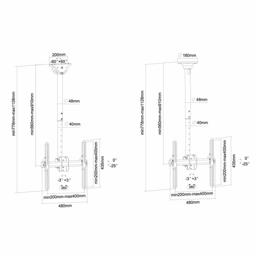 Supporto TV Neomounts NM-C440BLACK         32-60