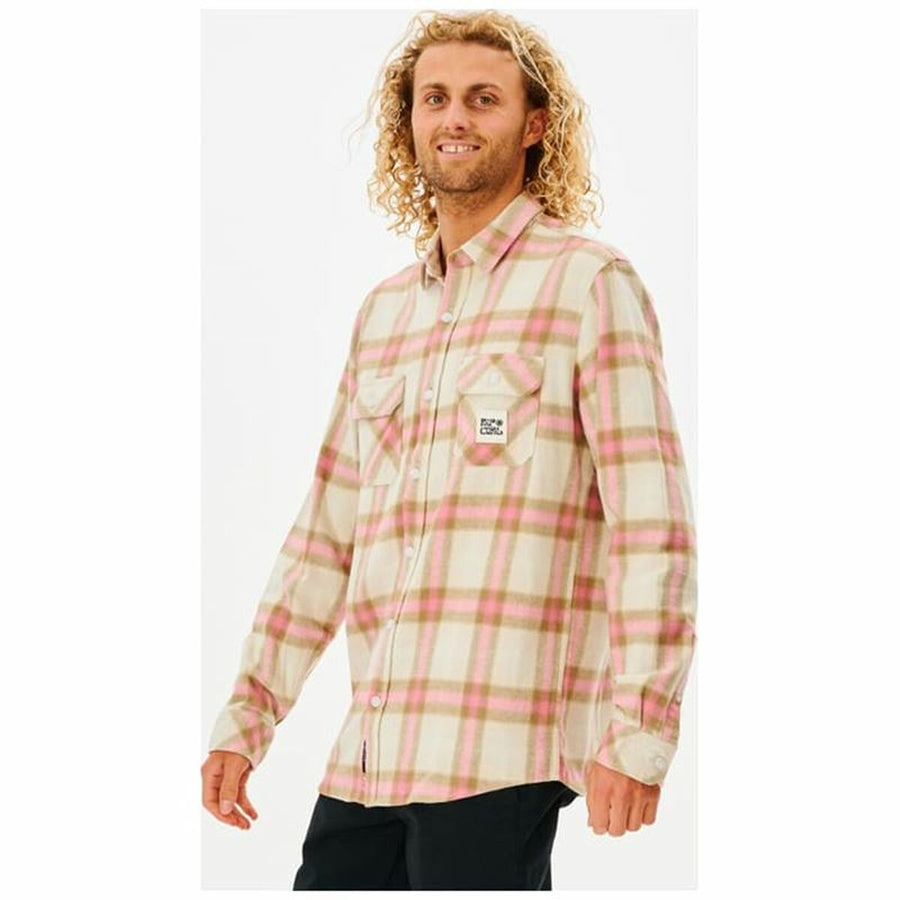 Camicia a Maniche Lunghe Uomo Rip Curl Salt Walter Culture Beige