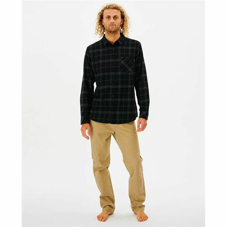 Camicia a Maniche Lunghe Uomo Rip Curl Checked in Flannel Franela Nero