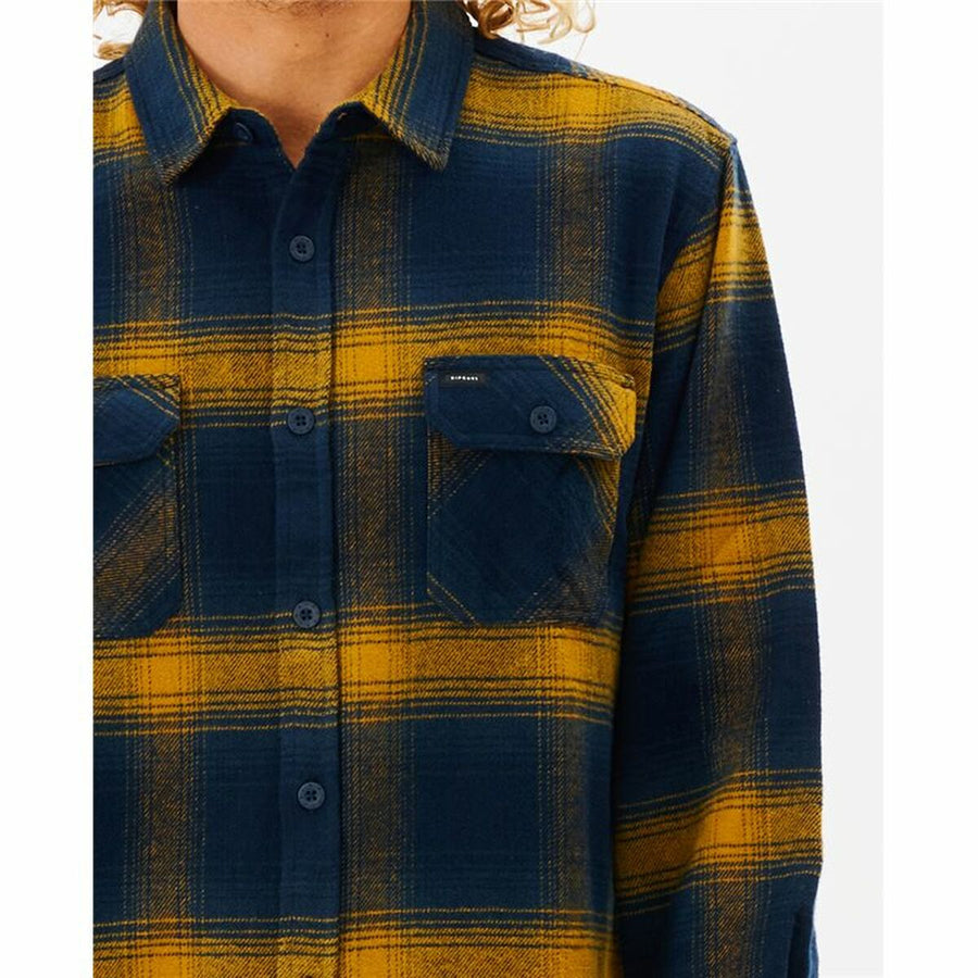 Camicia a Maniche Lunghe Uomo Rip Curl Count Giallo Azzurro Franela