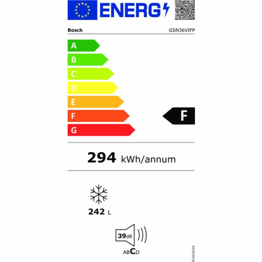 Freezer BOSCH GSN36VIFP  Acciaio inossidabile (185 x 60 cm)
