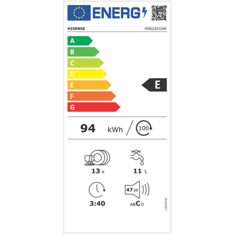 Lavastoviglie Hisense HS622E10W Bianco 60 cm