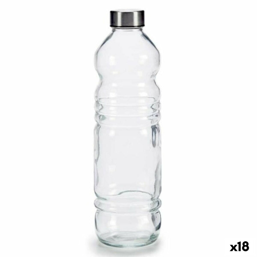 Bottiglia di Vetro Trasparente Argentato Vetro 1,1 L 8 x 31 x 8 cm (18 Unità)