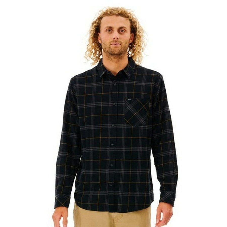 Camicia a Maniche Lunghe Uomo Rip Curl Checked in Flannel Franela Nero