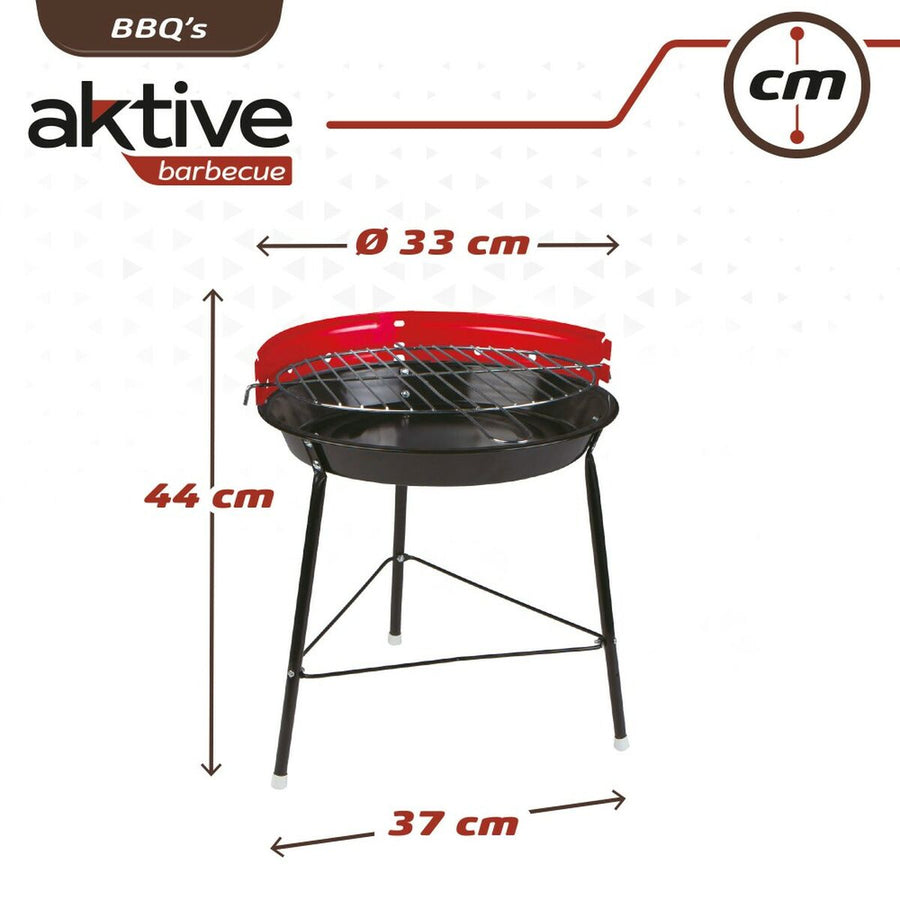 Barbecue Portatile Aktive Ferro Plastica 37 x 44 x 33 cm (6 Unità) Rosso