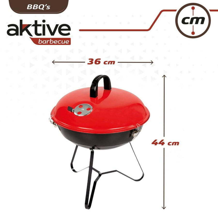 Barbecue Portatile Aktive Metallo smaltato Ø 36 cm 36 x 44 x 36 cm (4 Unità) Rosso