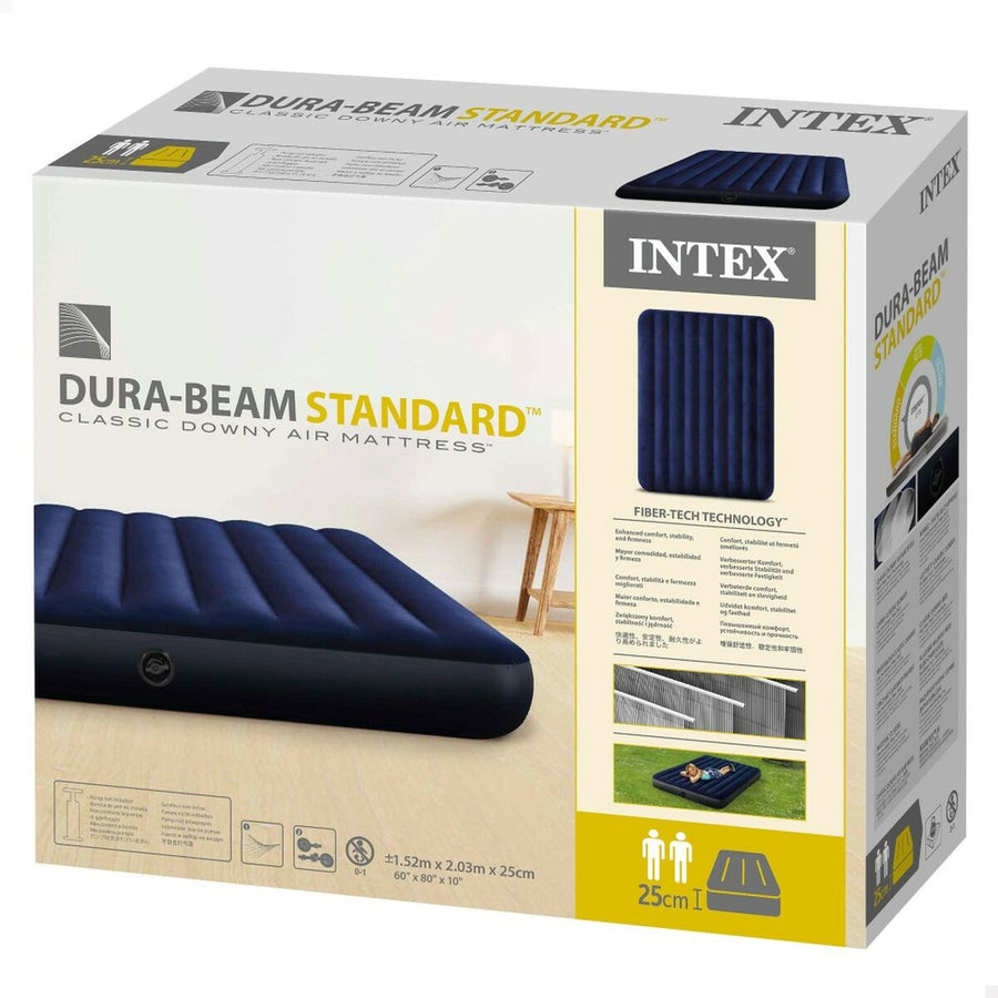 Materasso Gonfiabile Intex CLASSIC DOWNY 203 x 25 x 152 cm (3 Unità)