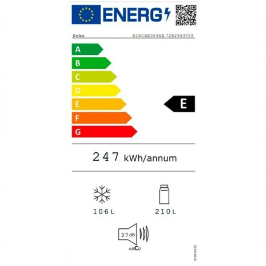 Frigorifero combinato BEKO B1RCNE364XB Acciaio inossidabile 186 x 60 cm