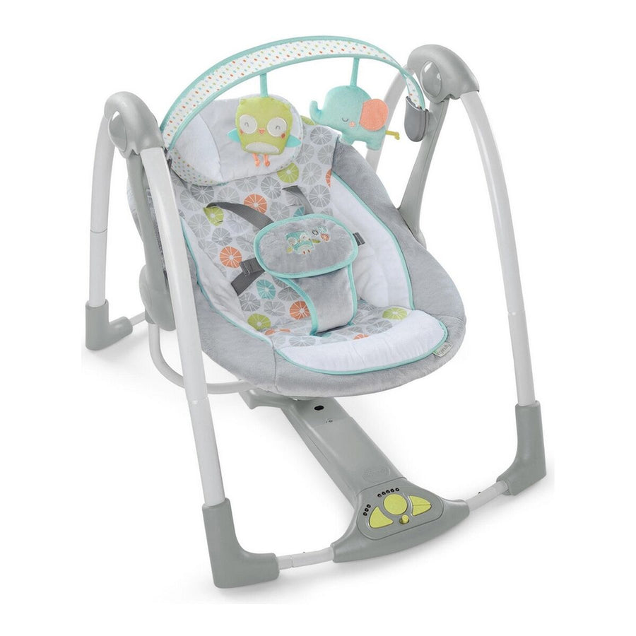 Sedia a Dondolo Compact Swing - Hugs & Hoots Grigio Bianco