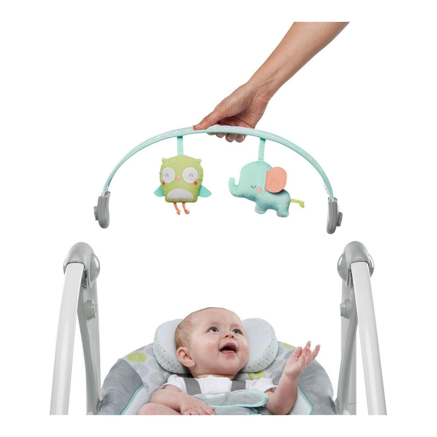 Sedia a Dondolo Compact Swing - Hugs & Hoots Grigio Bianco