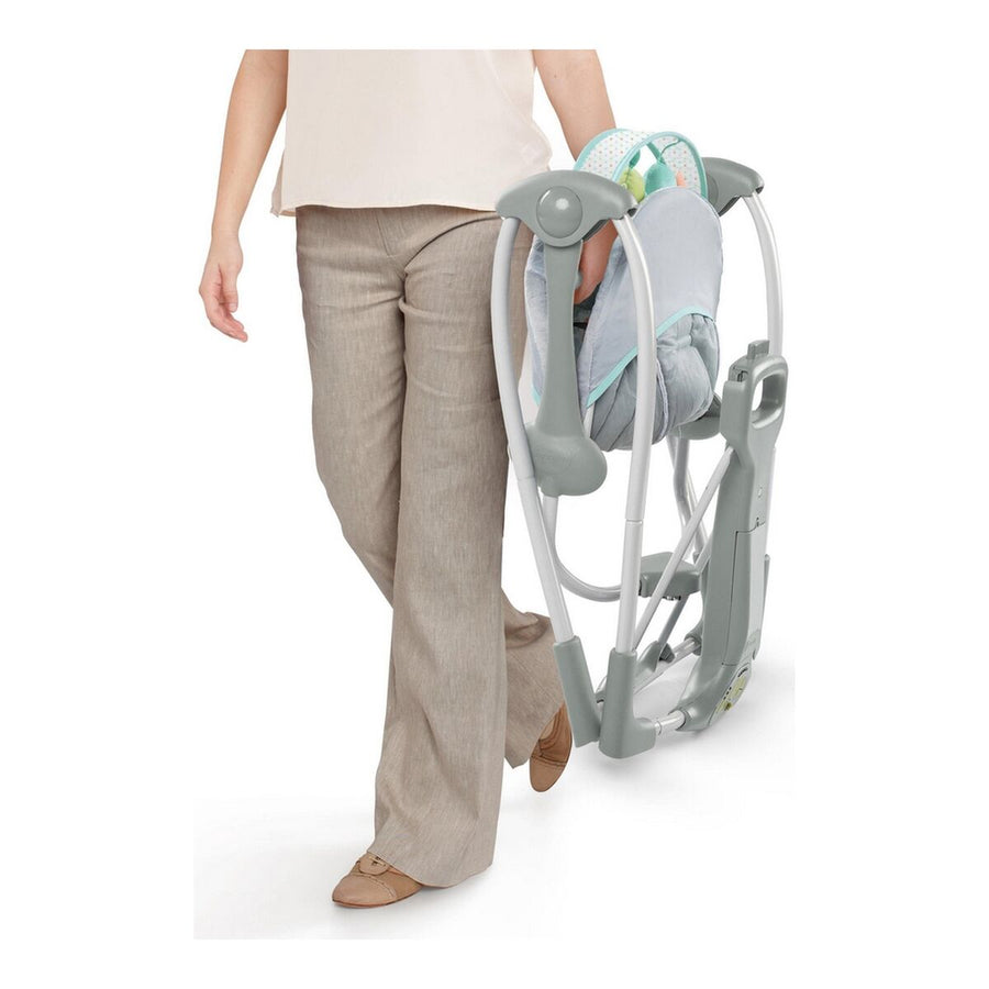 Sedia a Dondolo Compact Swing - Hugs & Hoots Grigio Bianco