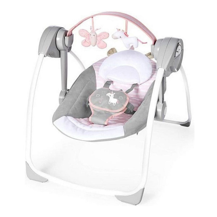 Sedia a Dondolo Ingenuity Compact Swing - Flora Rosa chiaro