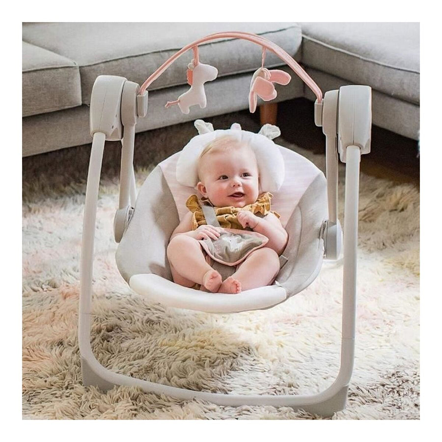 Sedia a Dondolo Ingenuity Compact Swing - Flora Rosa chiaro