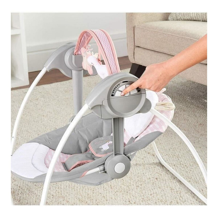 Sedia a Dondolo Ingenuity Compact Swing - Flora Rosa chiaro