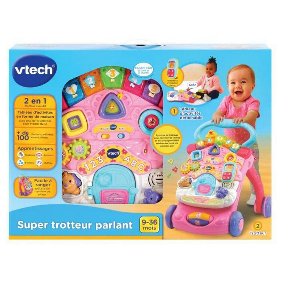 Cavalcabili Vtech Super Trotteur Parlant 2 En 1 Rose Rosa