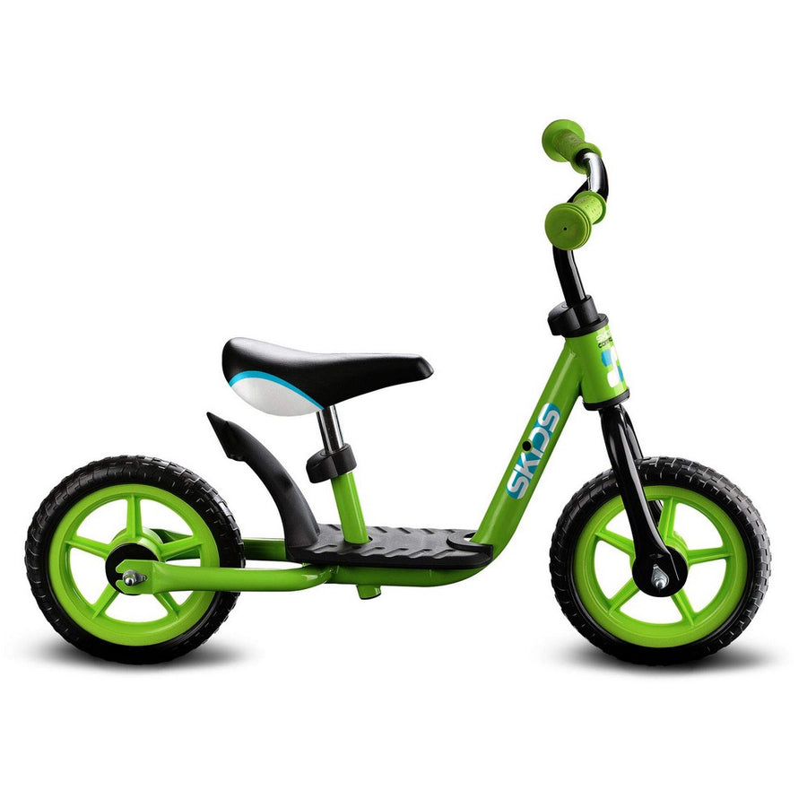 Bicicletta per Bambini Skids Control Acciaio Verde Nylon Poggiapiedi