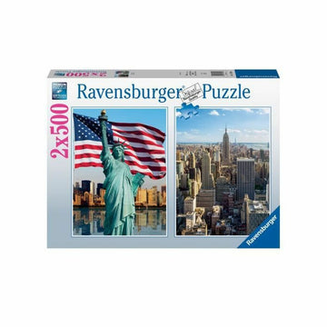 Puzzle Ravensburger Skyscraper & Liberty 2 x 500 Pezzi