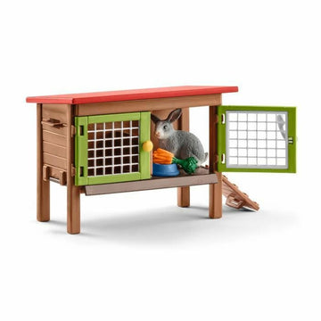 Set Animali della Fattoria Schleich Rabbit Hutch Coniglio Plastica