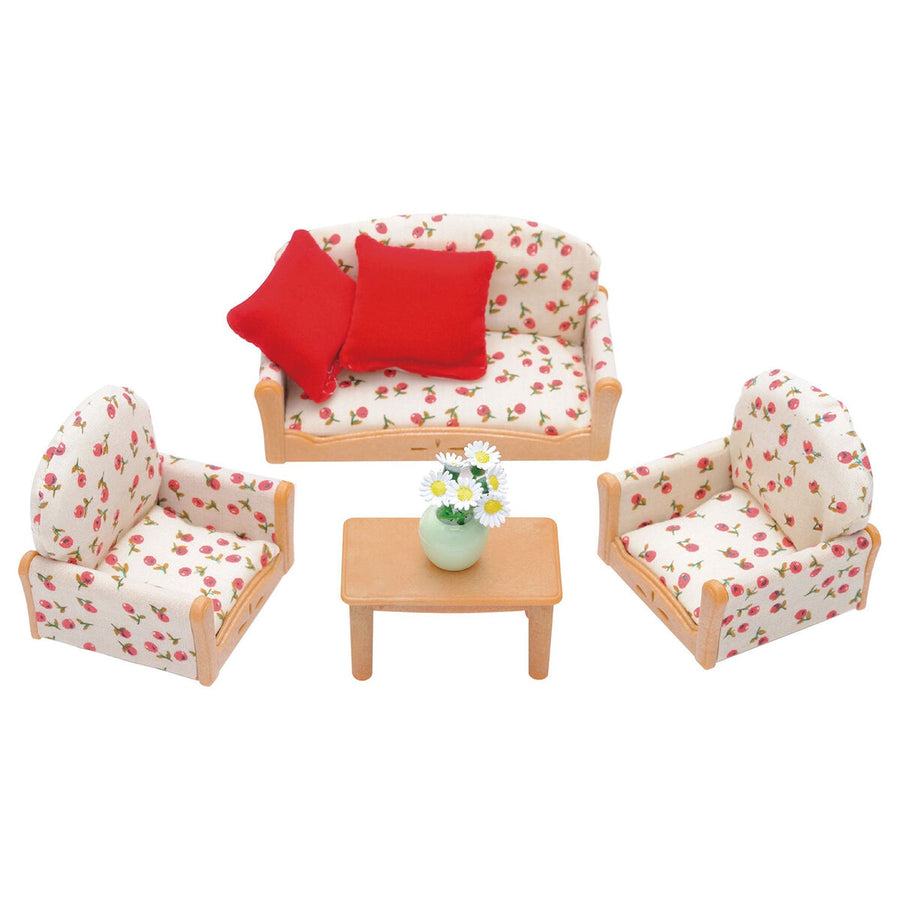 Accessori per Casa delle Bambole Sylvanian Families Sofa + 2 Armchairs + Table