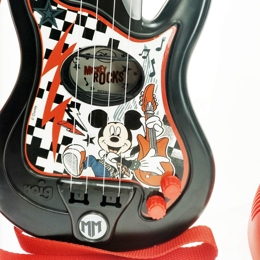 Giocattolo Musicale Mickey Mouse Microfono Chitarra da Bambino