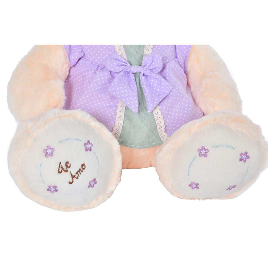 Orsetto di Peluche DKD Home Decor Vestito 42 x 20 x 50 cm Beige Rosa Lilla Per bambini Orso (2 Unità)